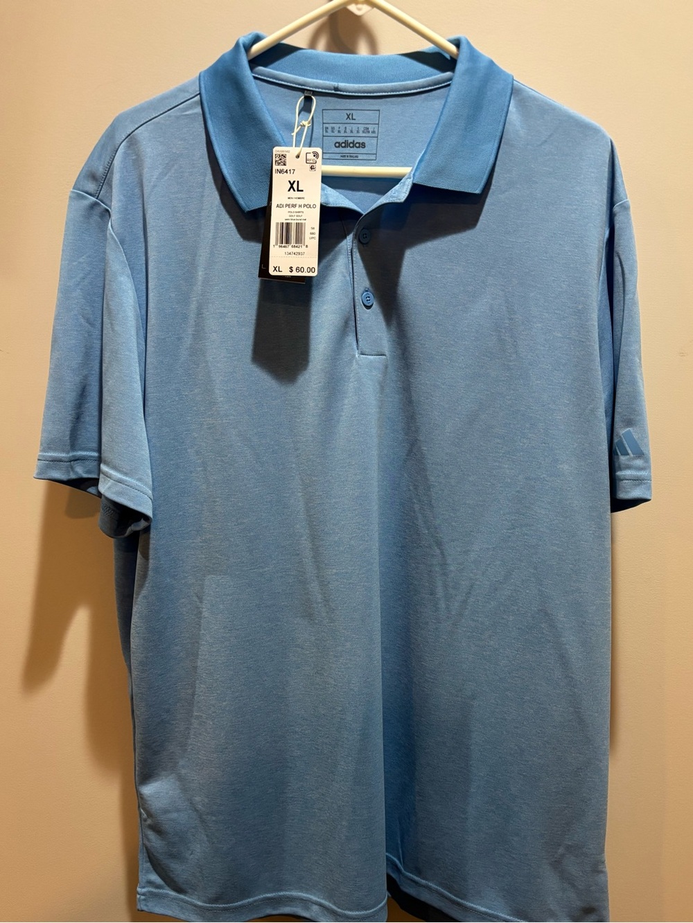 adidas Men's Sky Blue Performance Polo